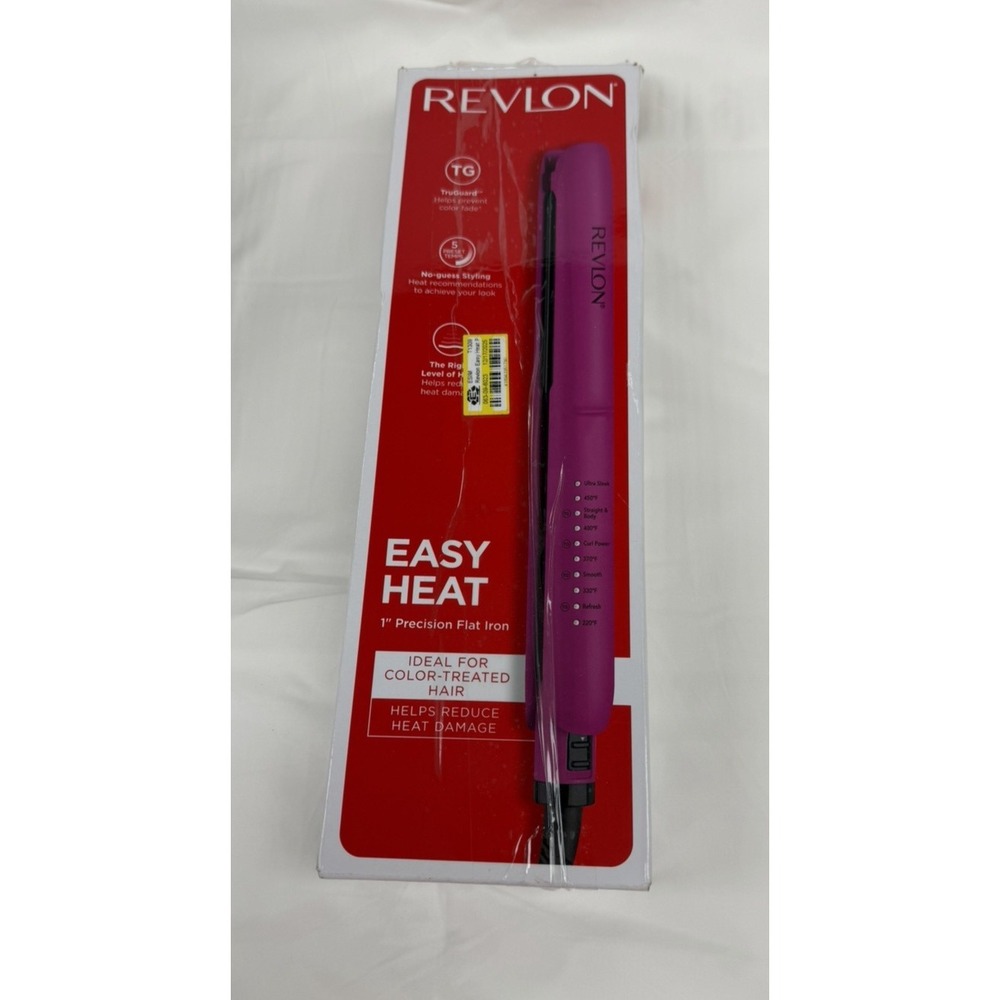 Revlon Easy Heat Precision Hair Flat Iron - 1" Pink  New OPEN BOX